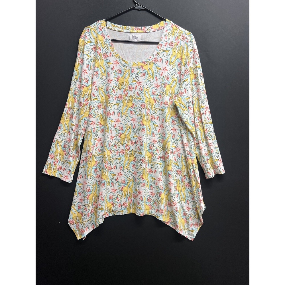 Kim Rogers  3/4 Sleeves‎ Stretch Animal Print Sz XL